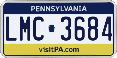 PA license plate LMC3684