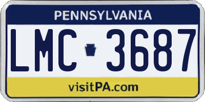 PA license plate LMC3687
