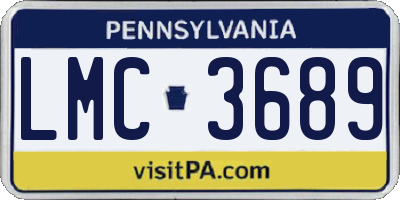 PA license plate LMC3689