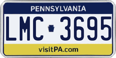PA license plate LMC3695