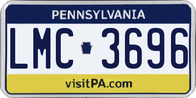 PA license plate LMC3696