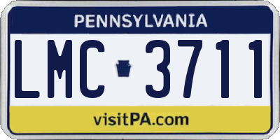 PA license plate LMC3711