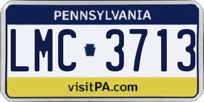 PA license plate LMC3713