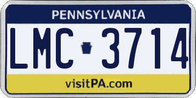 PA license plate LMC3714