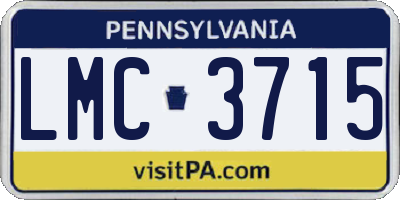 PA license plate LMC3715
