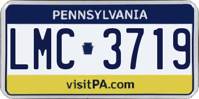 PA license plate LMC3719