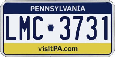 PA license plate LMC3731