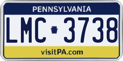PA license plate LMC3738