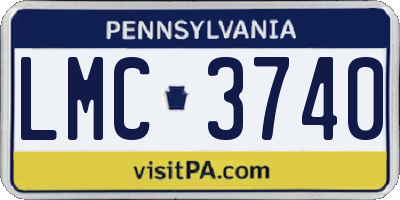 PA license plate LMC3740