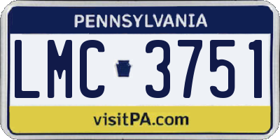 PA license plate LMC3751