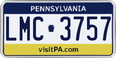 PA license plate LMC3757