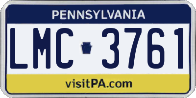 PA license plate LMC3761