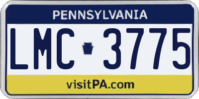 PA license plate LMC3775