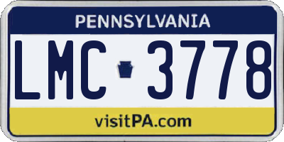 PA license plate LMC3778