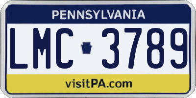 PA license plate LMC3789