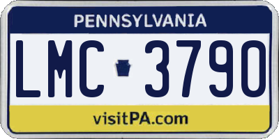 PA license plate LMC3790