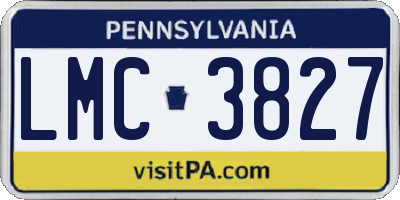 PA license plate LMC3827