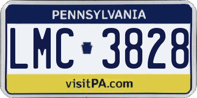 PA license plate LMC3828