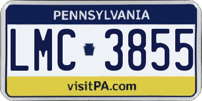 PA license plate LMC3855