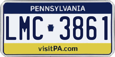 PA license plate LMC3861