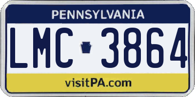 PA license plate LMC3864