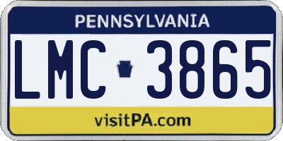 PA license plate LMC3865