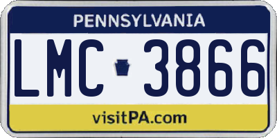 PA license plate LMC3866