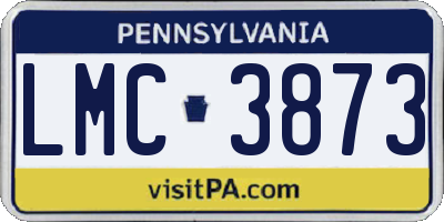 PA license plate LMC3873