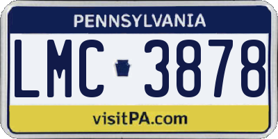 PA license plate LMC3878