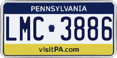 PA license plate LMC3886