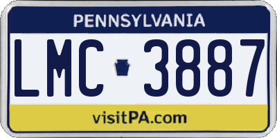 PA license plate LMC3887