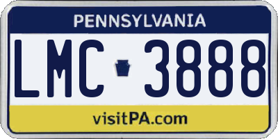 PA license plate LMC3888