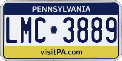 PA license plate LMC3889