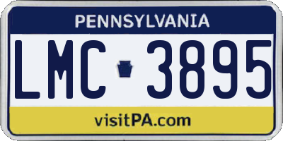 PA license plate LMC3895