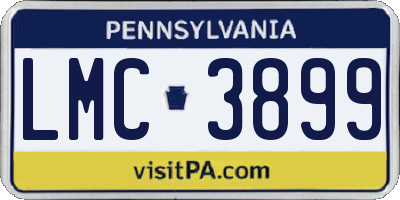 PA license plate LMC3899