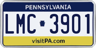 PA license plate LMC3901