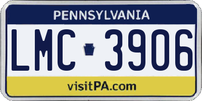 PA license plate LMC3906