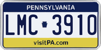 PA license plate LMC3910
