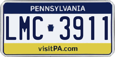 PA license plate LMC3911