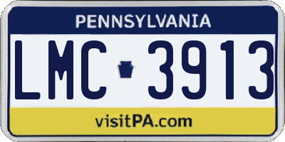 PA license plate LMC3913