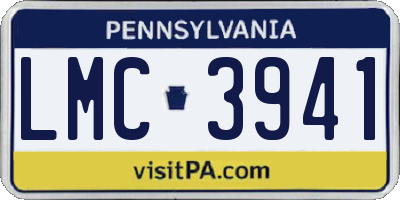 PA license plate LMC3941