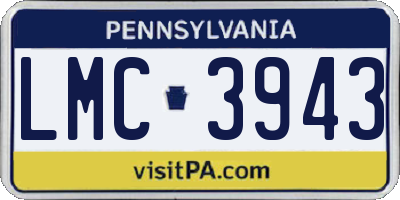 PA license plate LMC3943