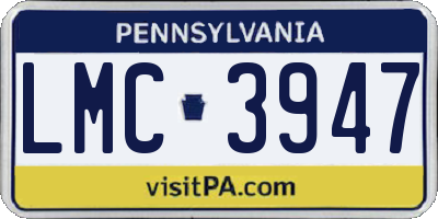 PA license plate LMC3947