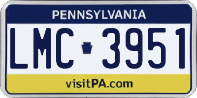 PA license plate LMC3951
