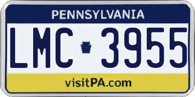 PA license plate LMC3955