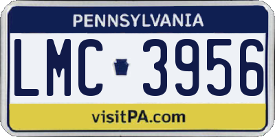 PA license plate LMC3956