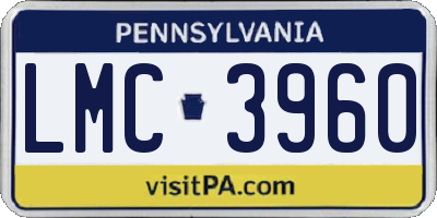 PA license plate LMC3960