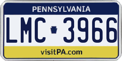 PA license plate LMC3966