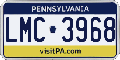 PA license plate LMC3968