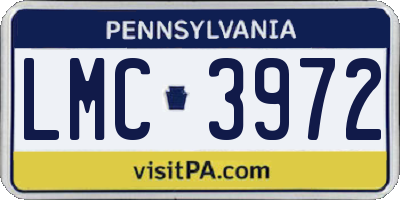 PA license plate LMC3972